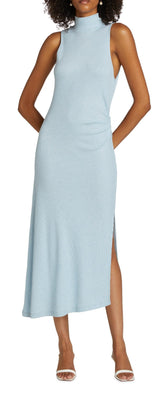 Ruched Sleeveless Midi-Dress