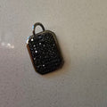 Mini Spinel Tag/ Sterling +Black Spinel Pave