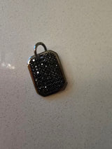 Mini Spinel Tag/ Sterling +Black Spinel Pave