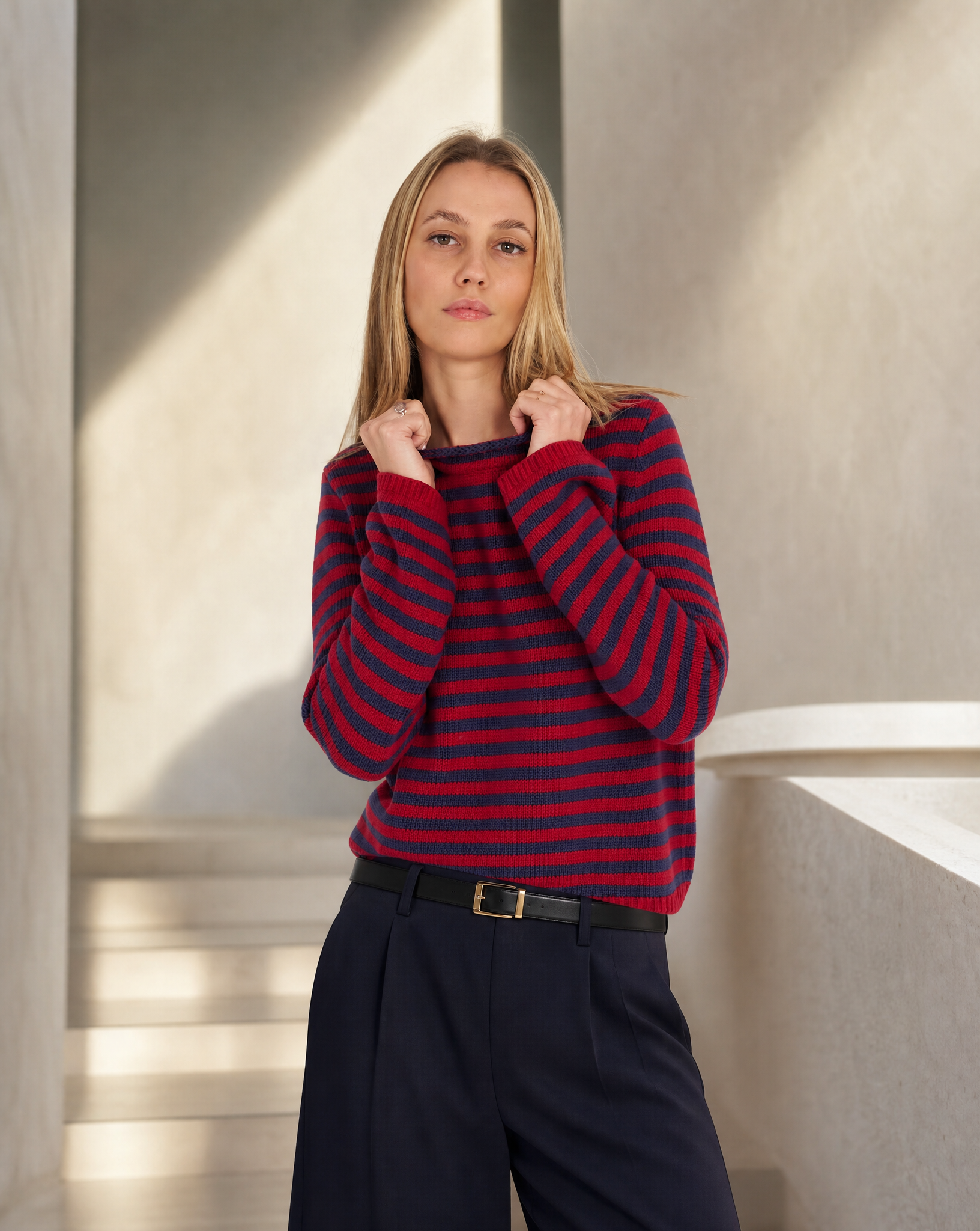 Ana Stripe Rollneck Crew