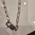 Georgina Spinel Pave Sterling Lock + Rhodium Chain
