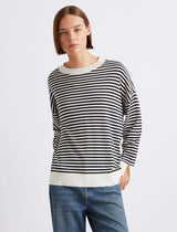 Oversized Stripe Crewneck Sweater