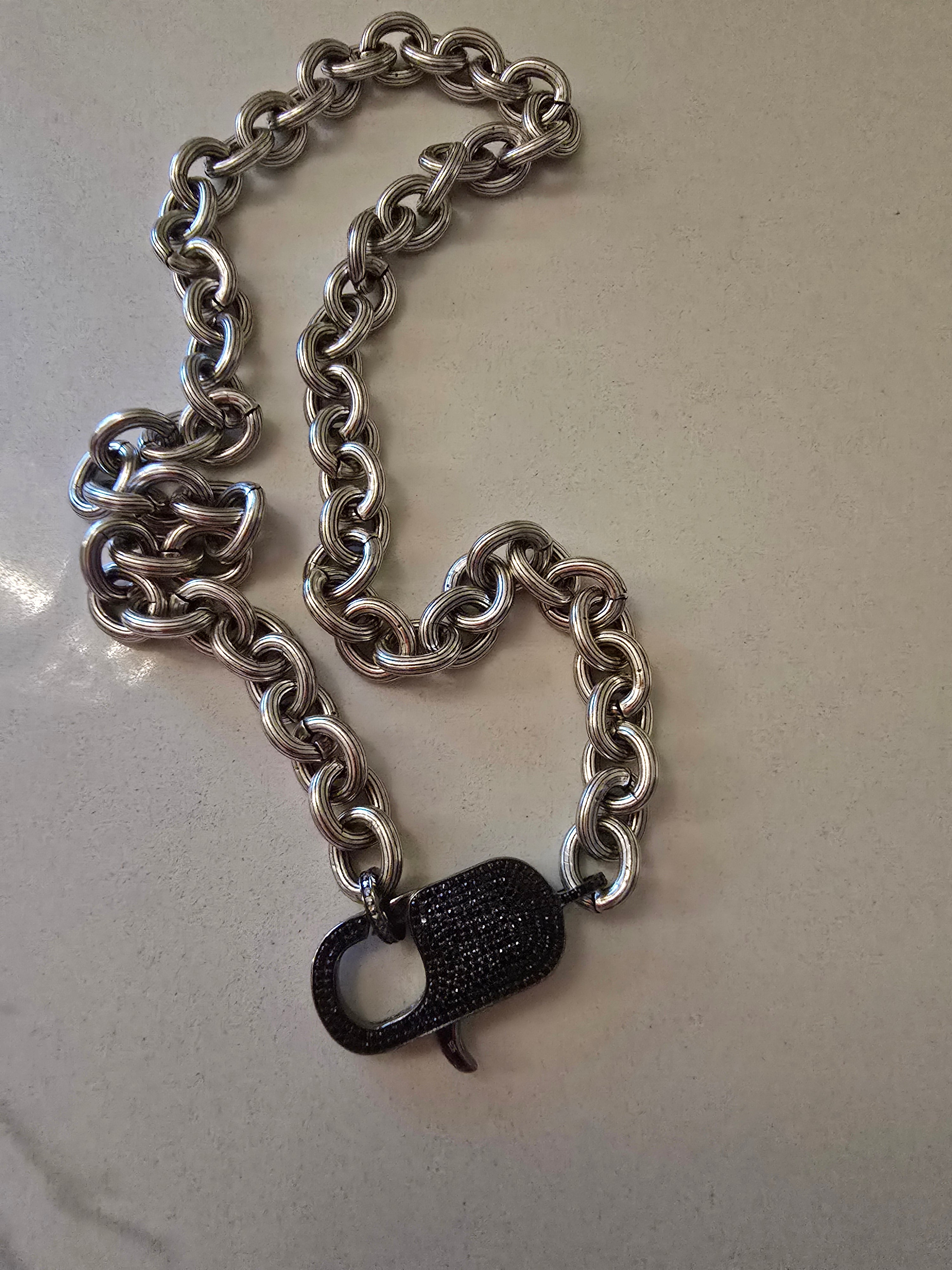 Mood Lock/ Diamonds + Topaz w/ Silver Overlay Chain