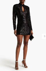 Lauper Cutout Sequined Mesh Mini Dress
