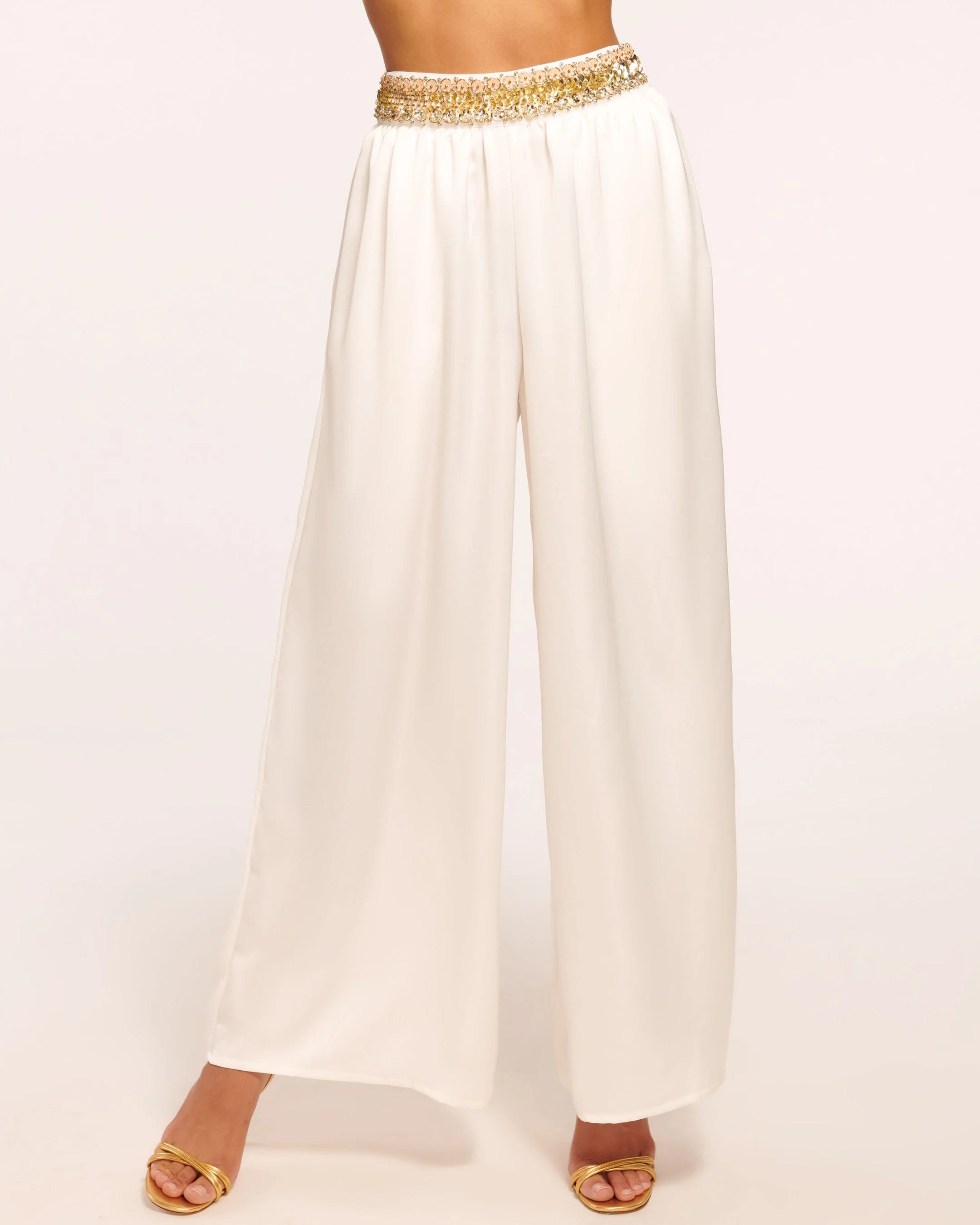 Leila Hand Beaded Wide Leg Pant