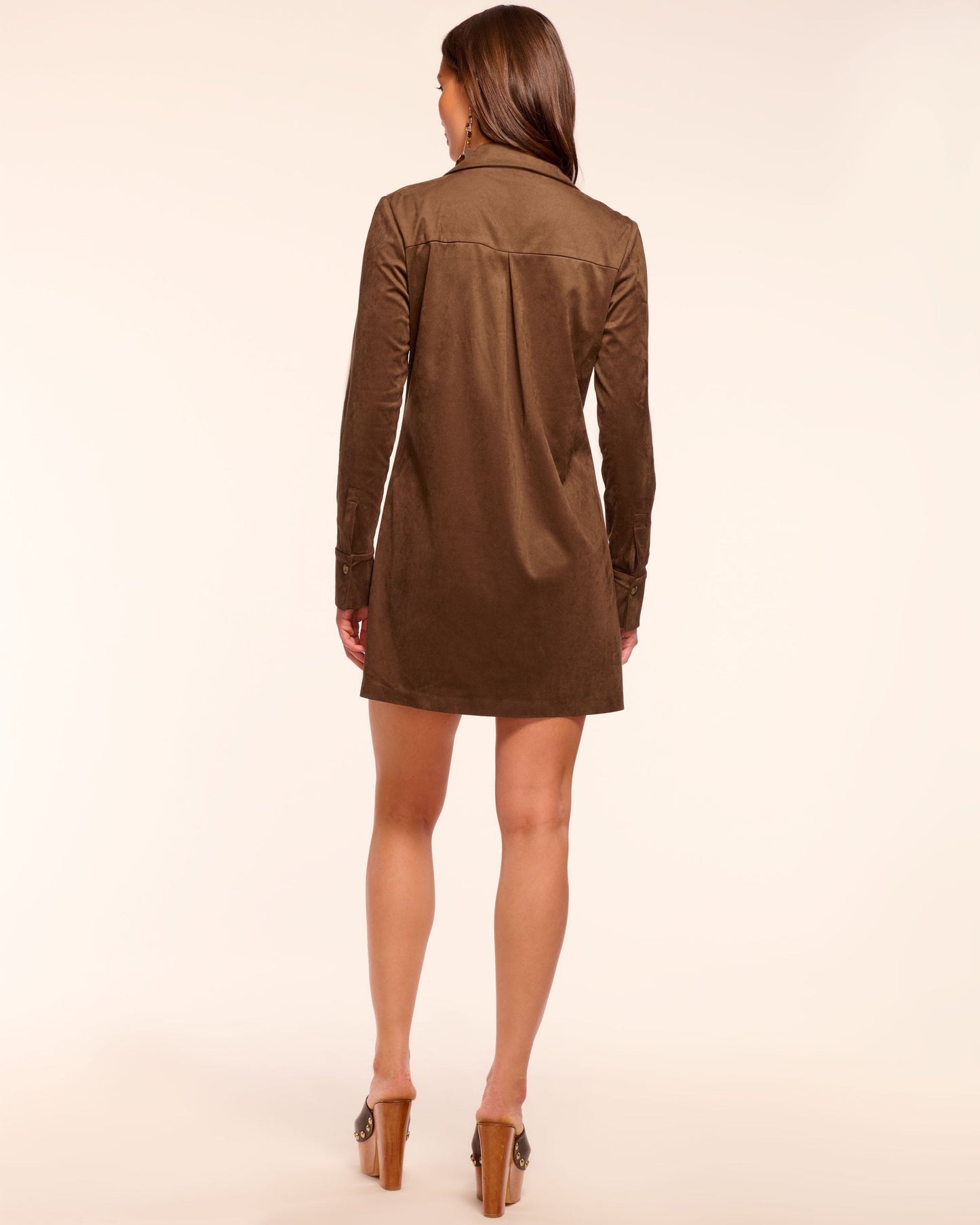 Maria Faux Suede Long Sleeve Mini Dress
