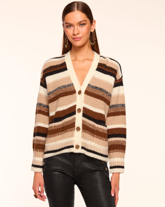 Caroline Striped Cardigan Sweater