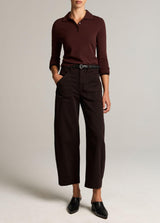 Mid Rise Washed Cotton Pant