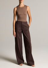 Mid Waist Paneled Pant