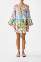 DEEP V NECK HARDWARE SHORT KAFTAN
